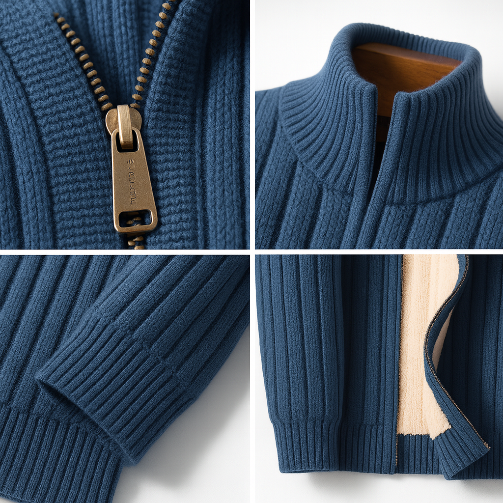 Jetta | Veste zippée classique élégante – RibbedWarm™