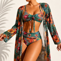 Marie™ | Bikini 3 Pièces Tropical — 1 Achat = 3 Pièces