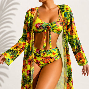 Marie™ | Bikini 3 Pièces Tropical — 1 Achat = 3 Pièces