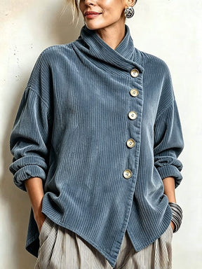 Pull en Velours Côtelé Femme Manches Longues