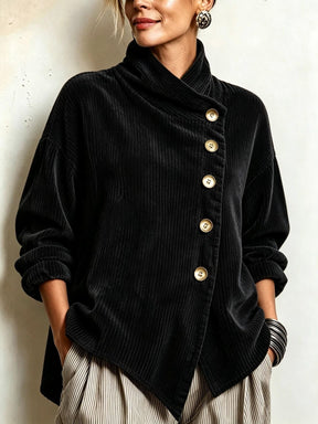 Pull en Velours Côtelé Femme Manches Longues
