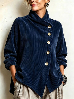 Pull en Velours Côtelé Femme Manches Longues