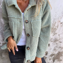 Veste en Fausse Fourrure Femme Douce à Boutons