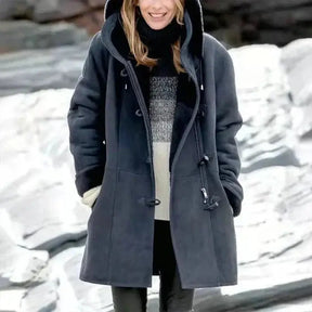 Manteau à Capuche Femme Doublé Polaire Cintré