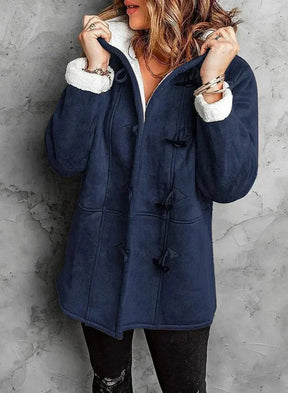 Manteau à Capuche Femme Doublé Polaire Cintré