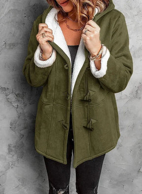 Manteau à Capuche Femme Doublé Polaire Cintré