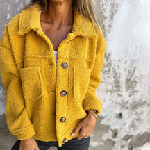 Veste en Fausse Fourrure Femme Douce à Boutons