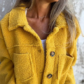 Veste en Fausse Fourrure Femme Douce à Boutons