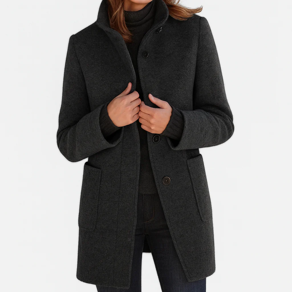 Manteau en Laine Femme Mi-Long Élégant