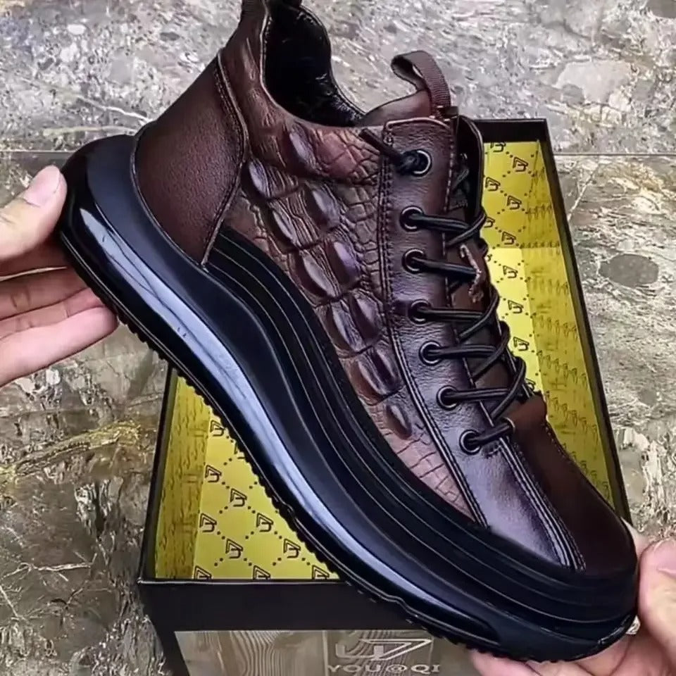 Chaussures de loisirs italiennes en crocodile imprimé avec coussin d'air pour hommes - JettaCroc™ - [BLACK FRIDAY] - [ACHETÉZ 1, RECEVÉZ 2]
