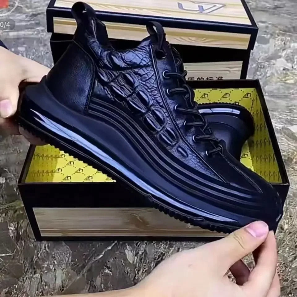 Chaussures de loisirs italiennes en crocodile imprimé avec coussin d'air pour hommes - JettaCroc™ - [BLACK FRIDAY] - [ACHETÉZ 1, RECEVÉZ 2]