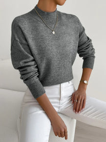 Pull Col Montant Femme Maille Fine Manches Longues