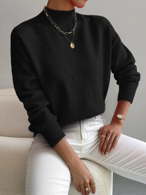 Pull Col Montant Femme Maille Fine Manches Longues