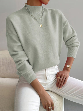 Pull Col Montant Femme Maille Fine Manches Longues
