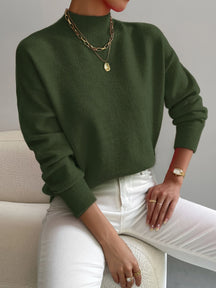 Pull Col Montant Femme Maille Fine Manches Longues