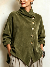 Pull en Velours Côtelé Femme Manches Longues