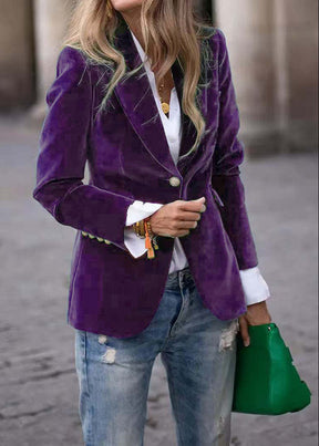 Blazer Velours Femme Boutons Dorés Tenue de Fête